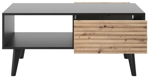 Tavolino WILLOW 46x104 cm nero/marrone