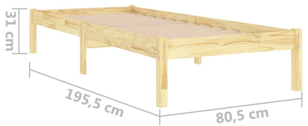 Giroletto in Legno Massello 75x190 cm Small Single