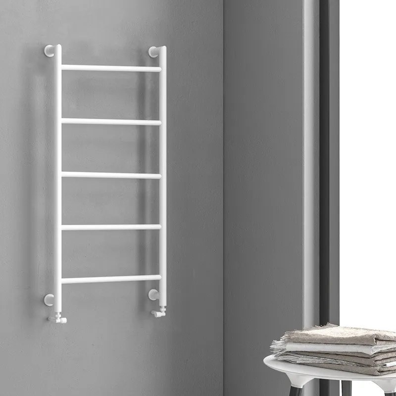 Kamalu - termoarredo scalda salviette 1200x560mm colore bianco opaco kam-d6012b