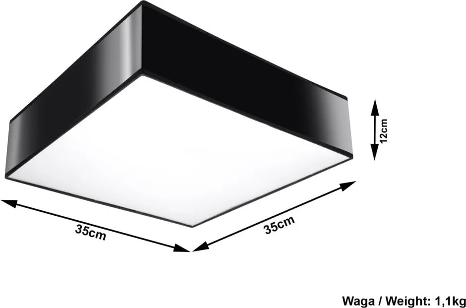 Plafoniera nera a soffitto Mitra - Sollux