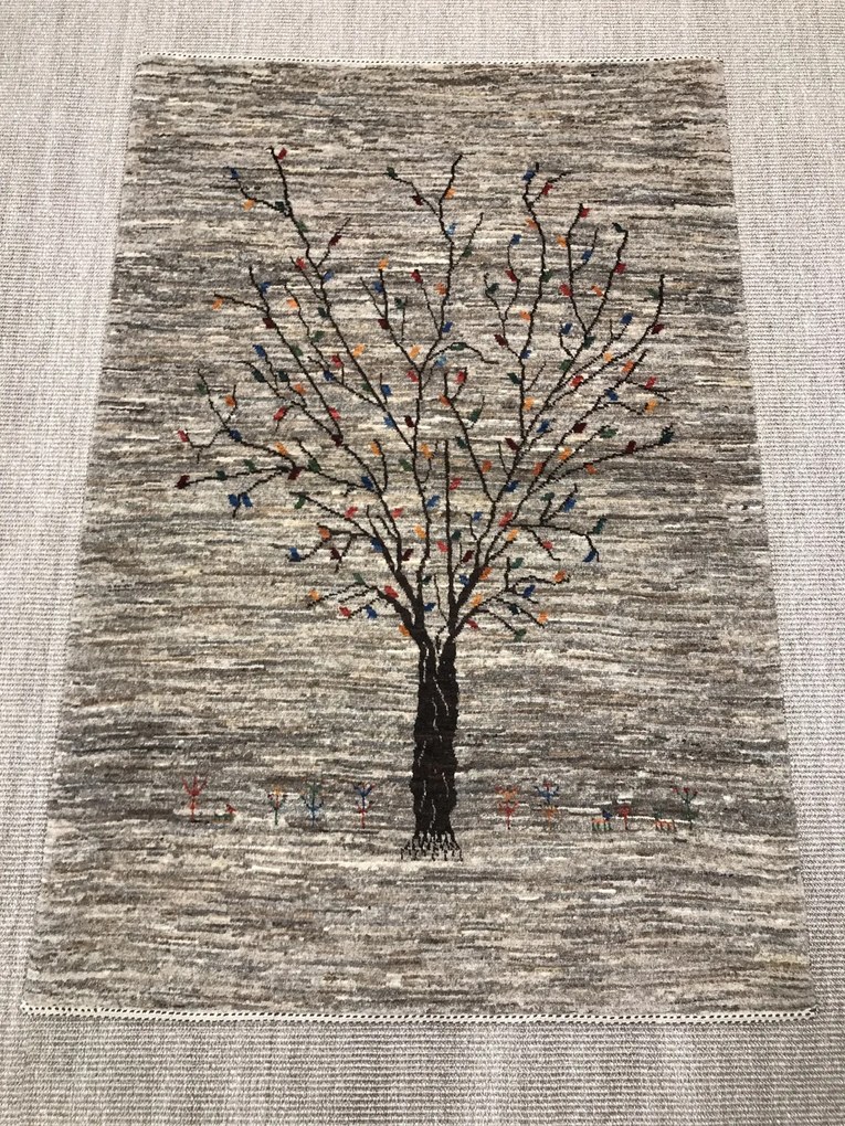 Loribaft Tappeto persiano 100 x 150 Grigio (Iran) Annodato A Mano