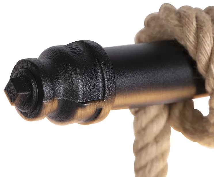 Lampada a sospensione industriale nera 6 luci - Plural