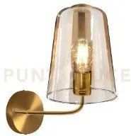 Applique ottone sat. 1 luce ambra 1164os-at-am