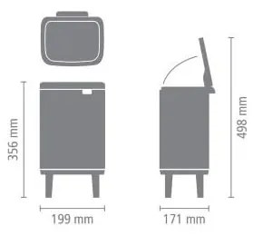 Cestino per la spazzatura bianco in acciaio 4 l Bo Hi – Brabantia