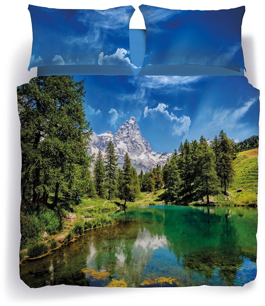 Completo Copripiumino Matrimoniale Blue lake Sogni di