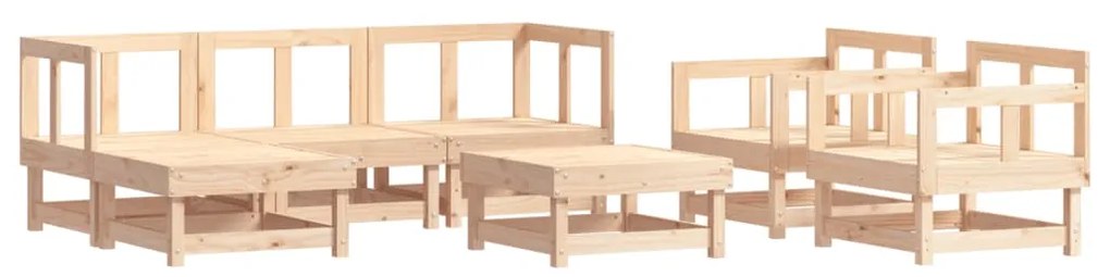 Set salotto da giardino 7 pz in legno massello di pino