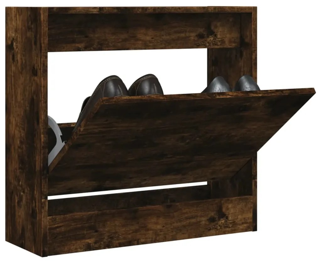 Scarpiera Rovere Fumo 60x21x57 Cm İn Legno Multistrato /
