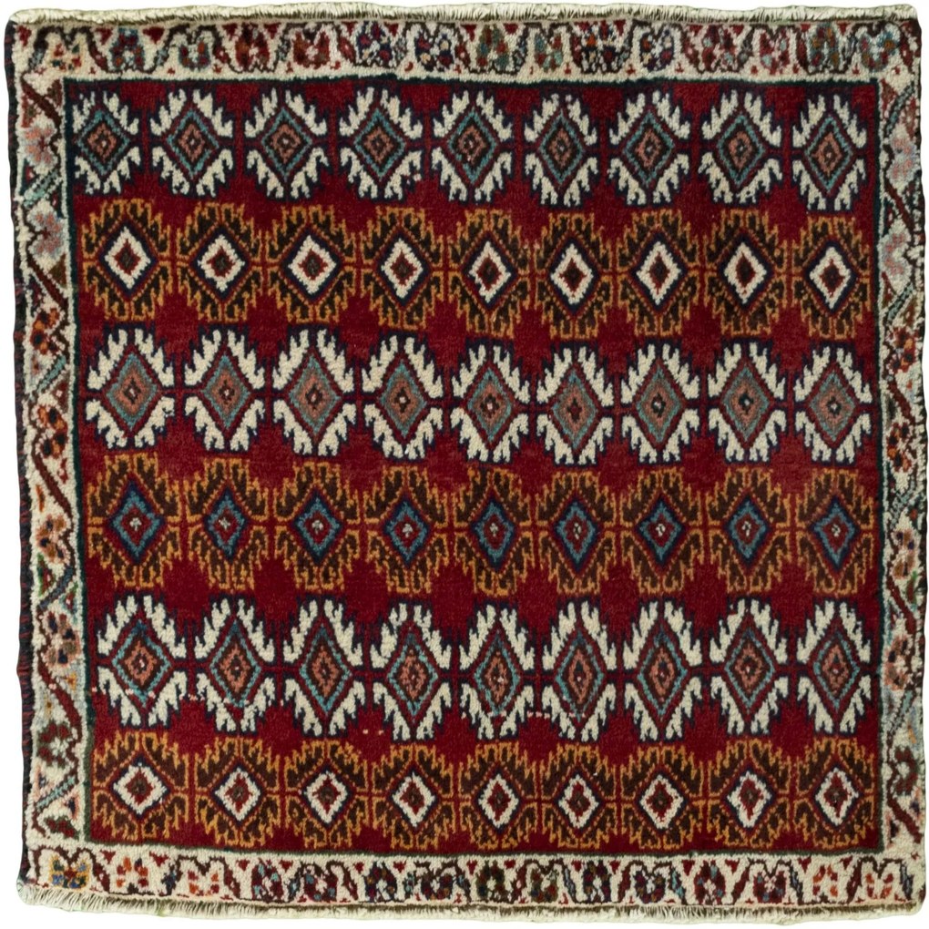 Shiraz Tappeto 60 x 60 Rosso (Iran) Annodato A Mano