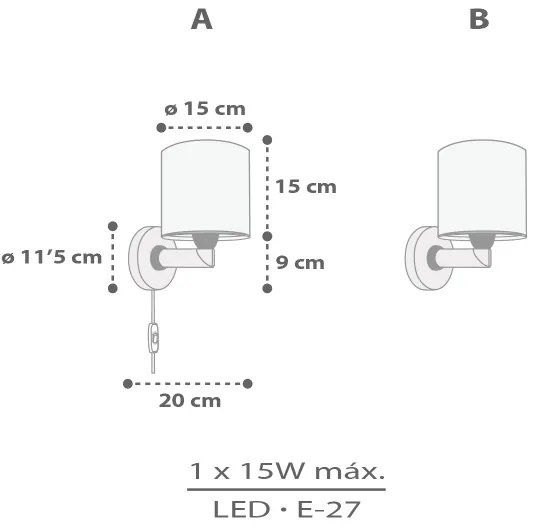 Dalber 60629 - Lampada da parete per bambini RHICO AND CROCO 1xE27/15W/230V