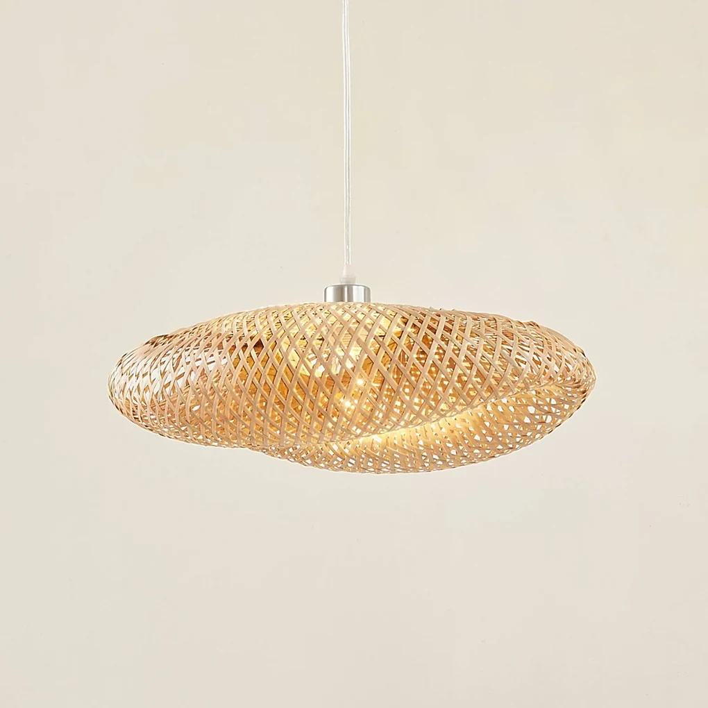 Lindby lampada a sospensione Eleane, bambù, naturale, Ø 50 cm