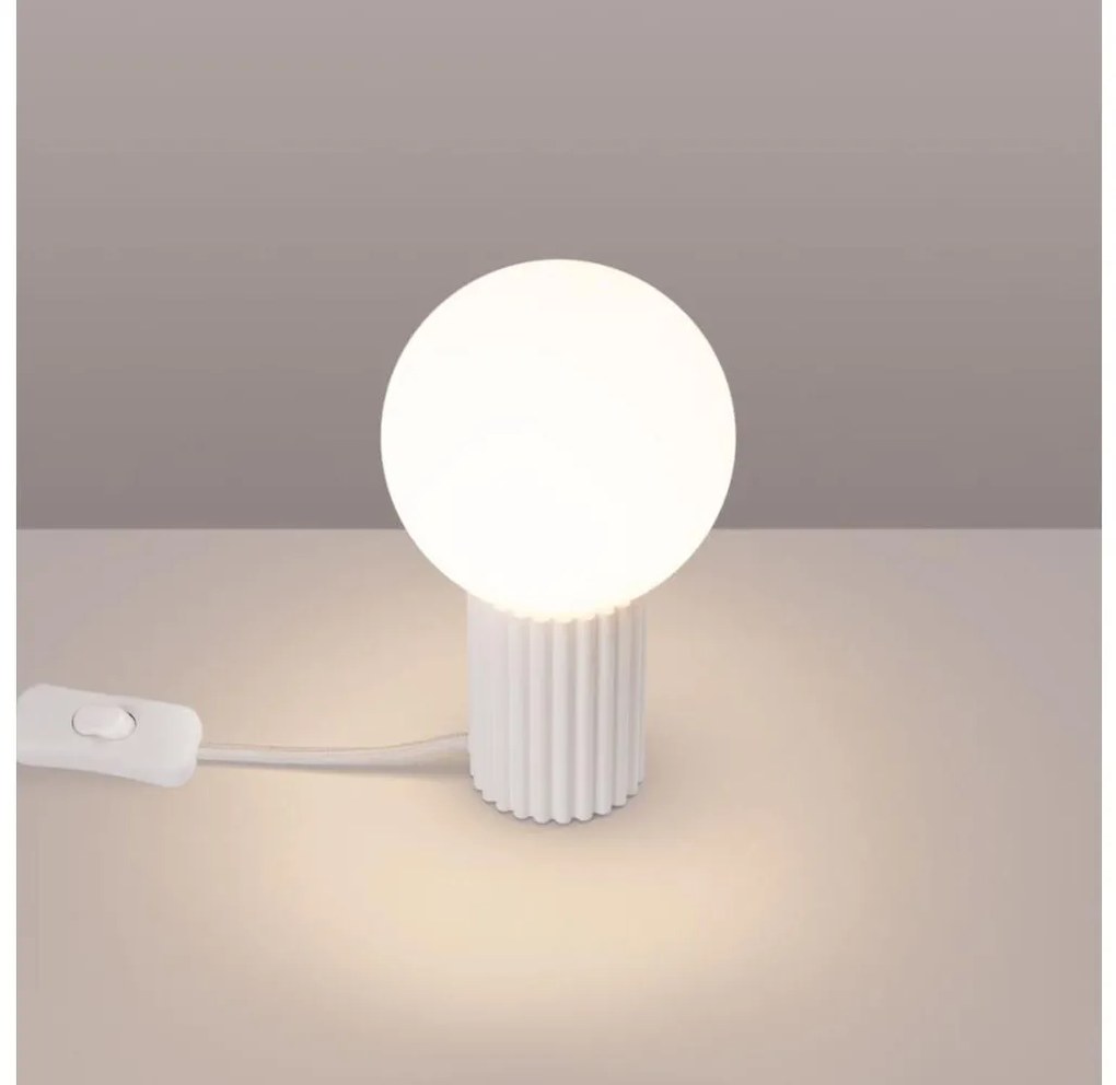 Sollux SL.1711 - Lampada da tavolo HALO 1xG9/8W/230V diametro 12 cm bianco