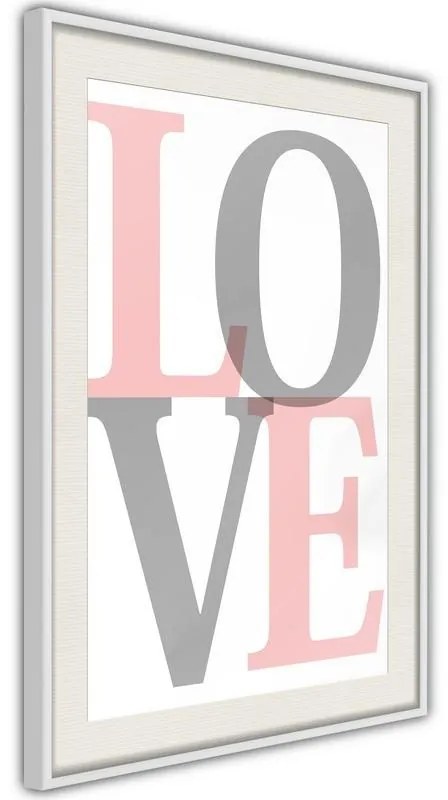 Poster  GreyPink Love  Cornice Quadri Cornice d'oro con passe-partout, Larghezza x Altezza Home decor 40x60