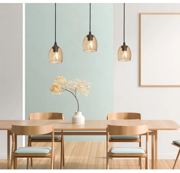 Lampadario a sospensione con filo BRILLANT 3xE27/15W/230V beige