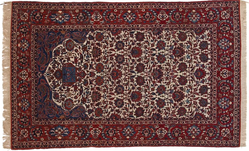 Isfahan Tappeto persiano 140x230 Rosa (Iran) Annodato A Mano
