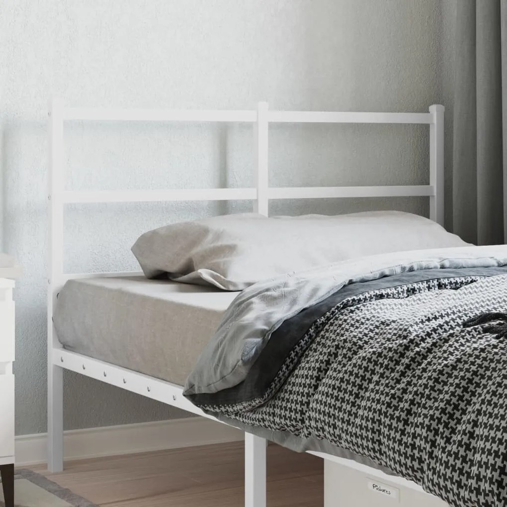 Testiera İn Metallo Bianco 120 Cm /