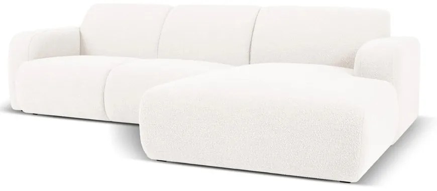 Divano angolare bianco in tessuto bouclé (angolo destro) Molino - Micadoni Home