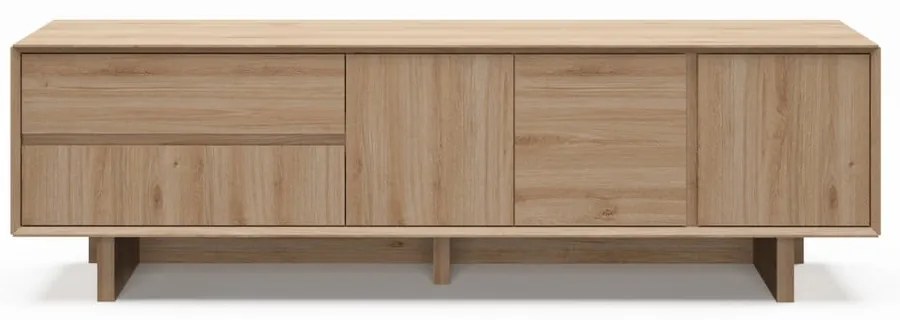 Mobile TV di colore naturale con effetto rovere 180x55x45 cm Carpi – Marckeric