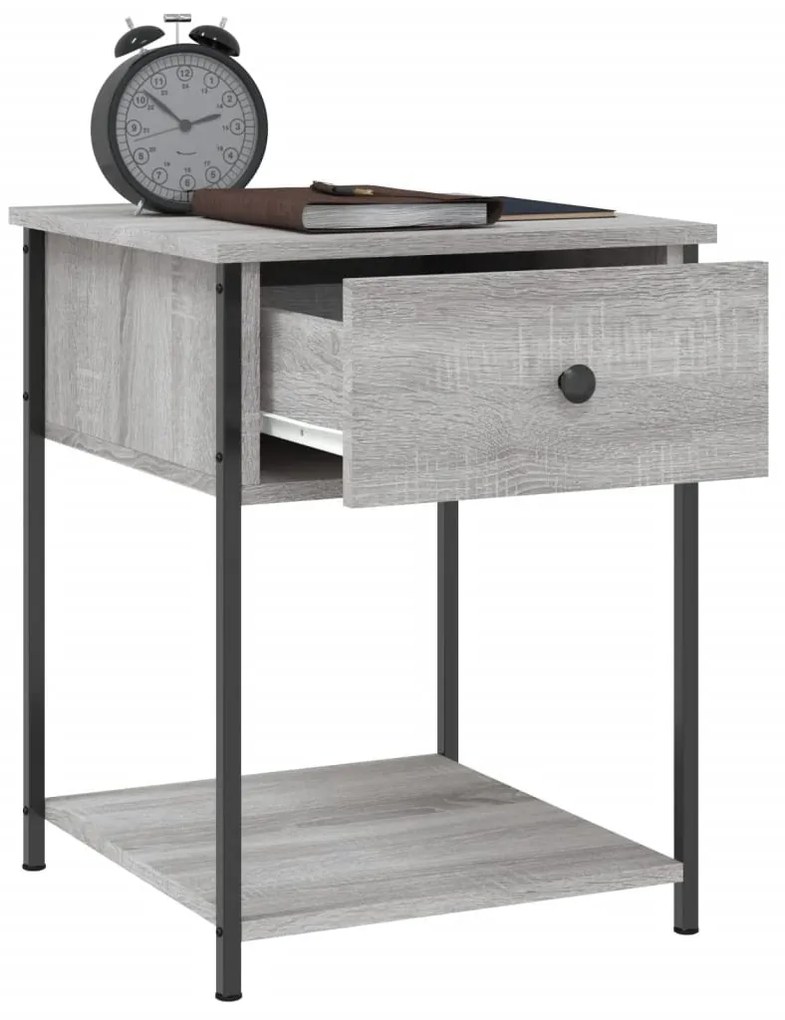 Comodini 2 pz Grigio Sonoma 44x45x58 cm in Legno Multistrato