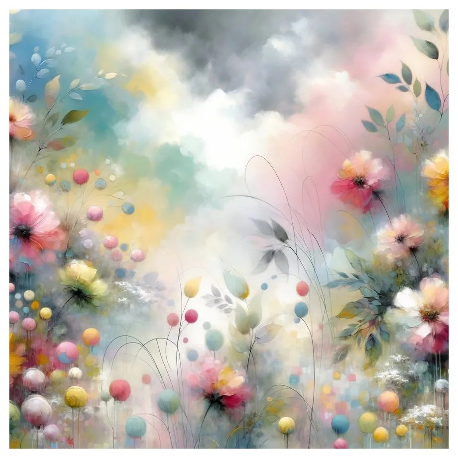 Quadro su tela – Fiori colorati in acquarello