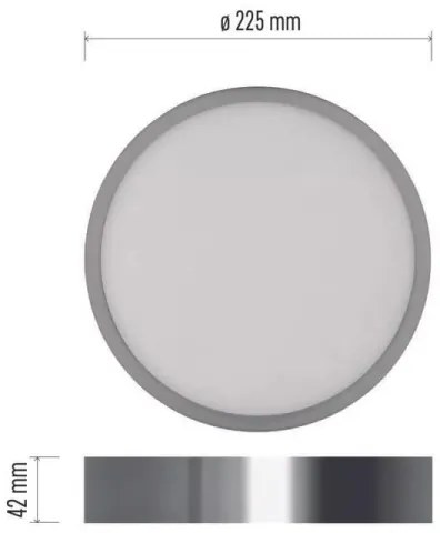 Plafoniera LED LED/21W/230V 3000/3500/4000K diametro 22,5 cm cromo