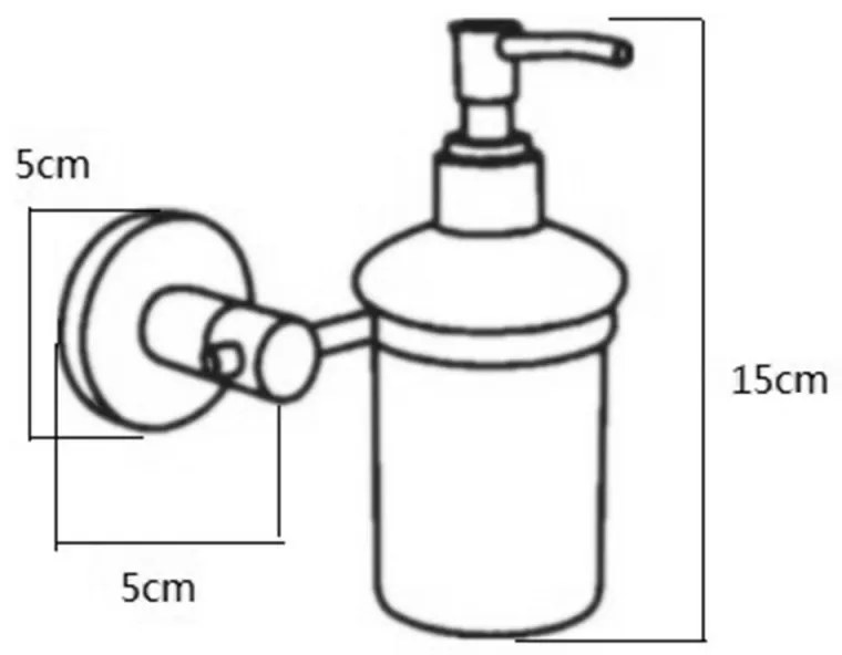 Dispenser sapone a muro in vetro satinato e metallo cromato   Sprint