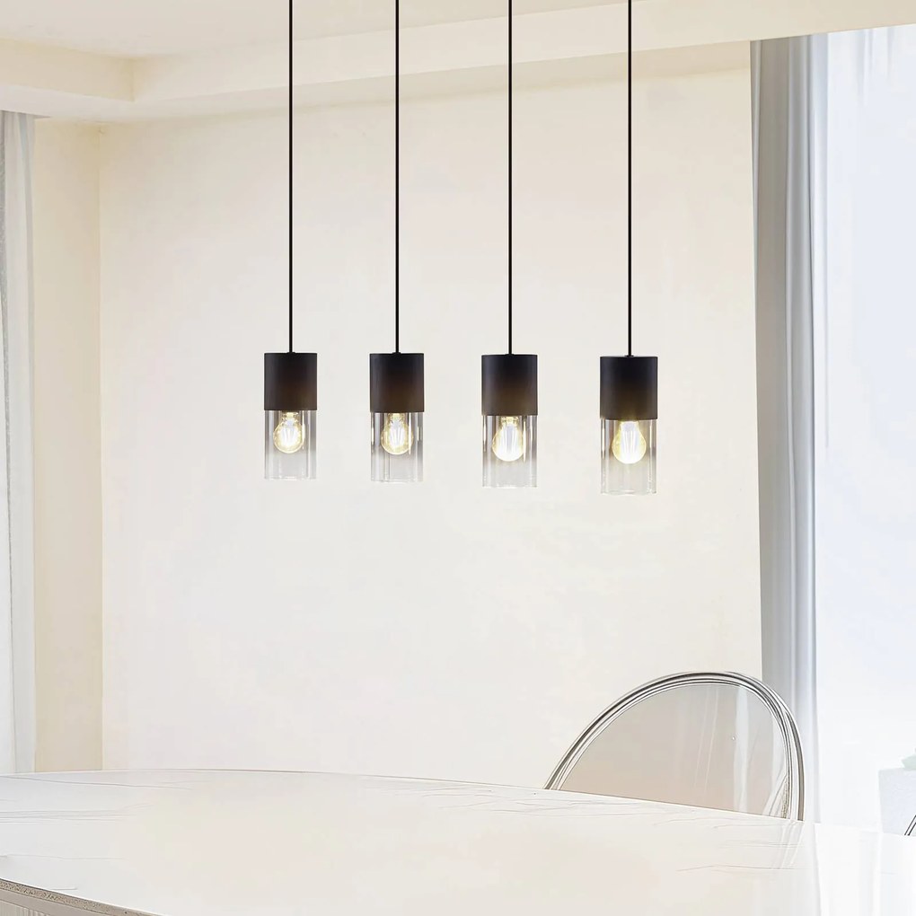 Lampada a sospensione in vetro Svante Lindby, dimmerabile, Alluminio / Grigio / Zincato, Soggiorno / Sala da pranzo, Vetro, Moderno, Lampada a sospensione