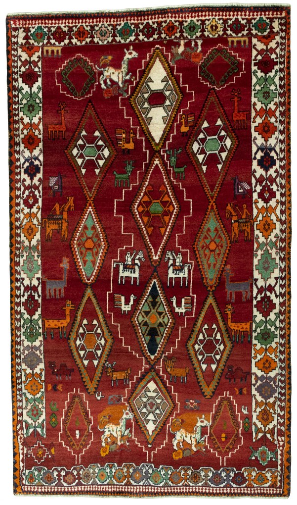 Gabbeh Tappeto 250x150 Rosso (Iran) Annodato A Mano