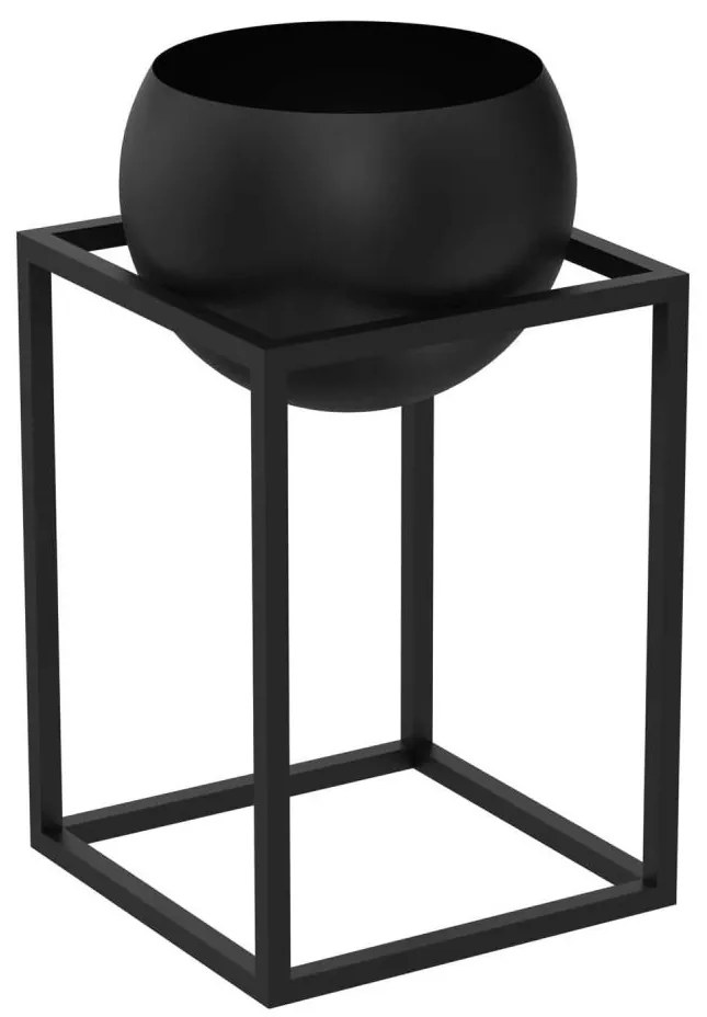 Vaso per fiori in metallo 51,3x29 cm nero