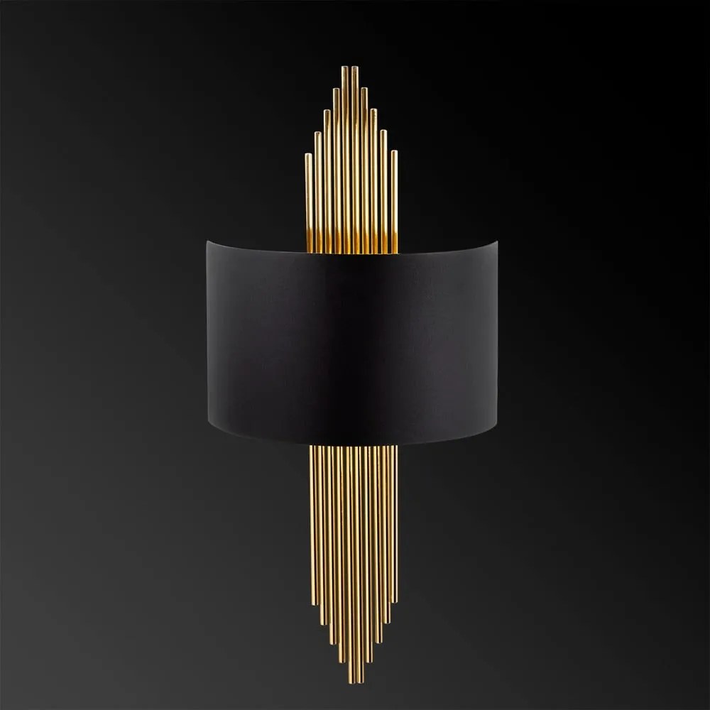 Lampada da parete nera/dorata Rayi – Opviq lights