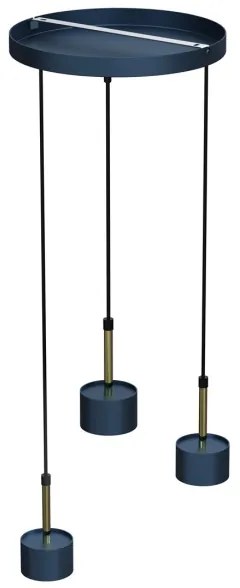 Lampadario su corda ARENA 3xGX53/11W/230V blu/dorato