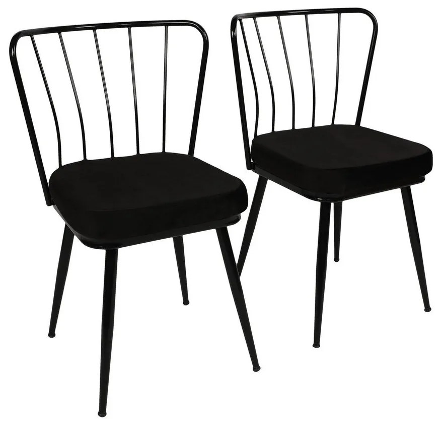 Sedie da pranzo in metallo nero in un set di 2 Yildiz - Kalune Design