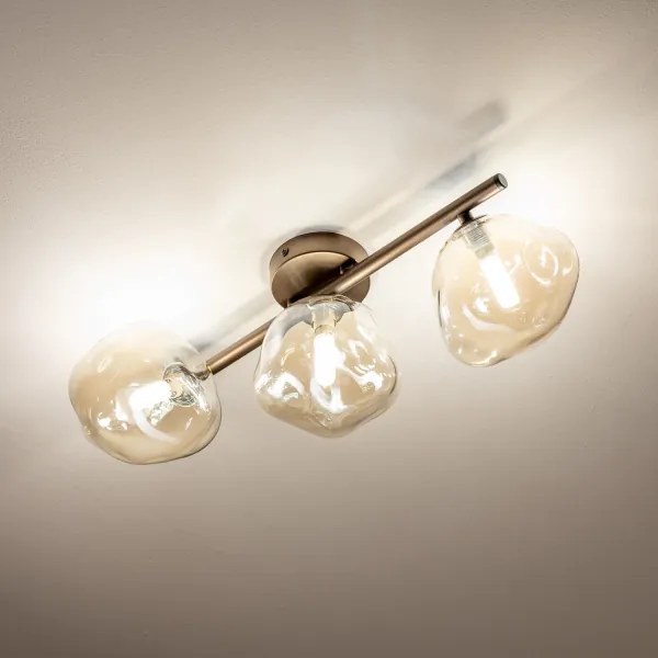 BRILAGI - Plafoniera a montaggio superficiale VULCANO 3xG9/8W/230V bronzo/fumé beige