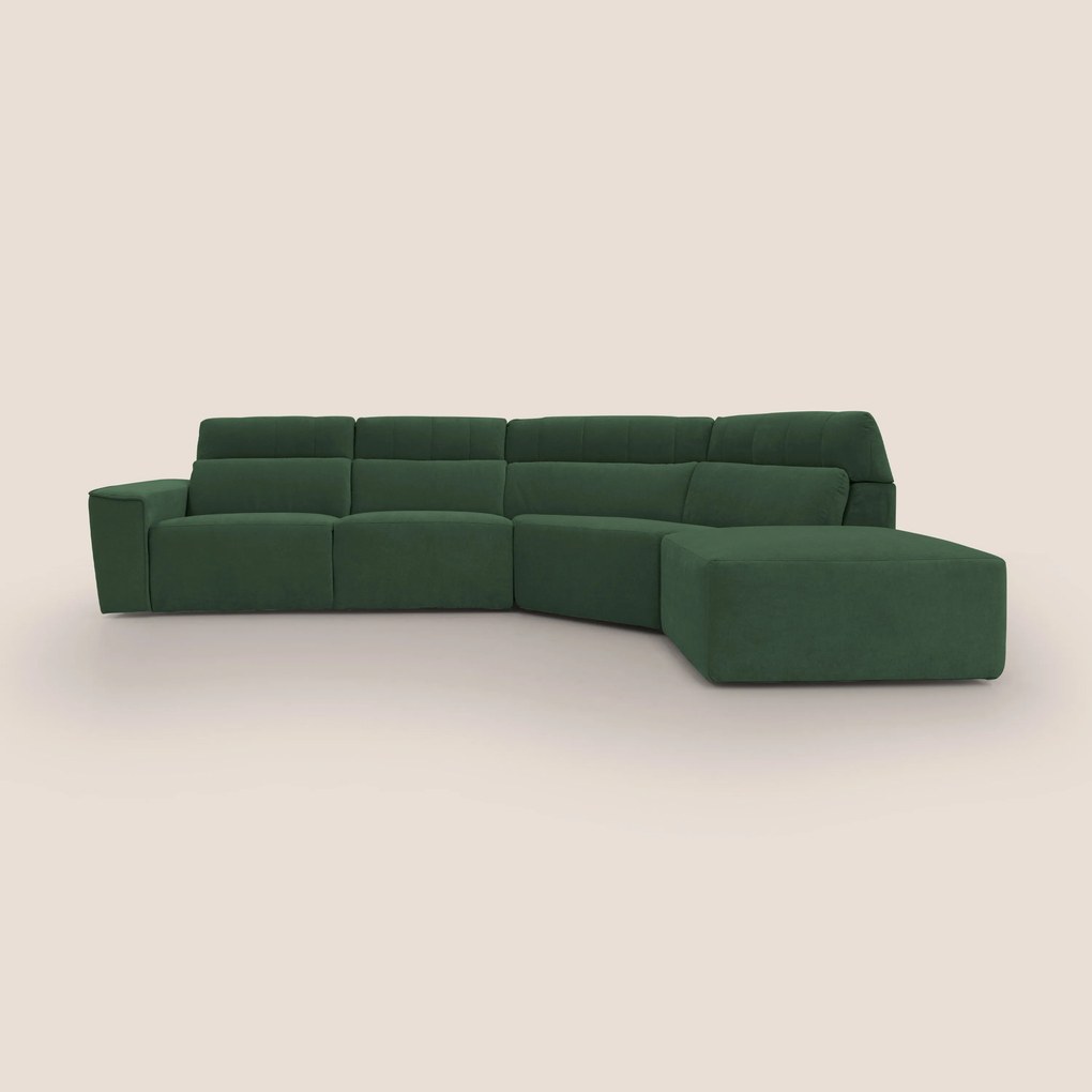 Clark Divano angolare con opzione relax elettrico in tessuto smacchiabile impermeabile T17