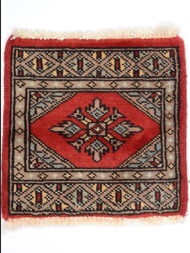 Bokhara Tappeto 30 x 30 Rosa (Pakistan) Annodato A Mano