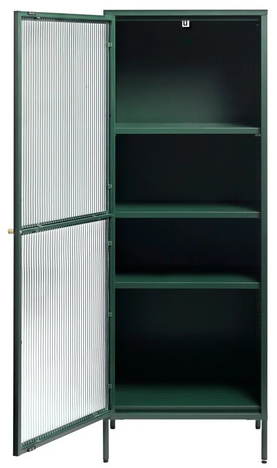 Vetrina in metallo verde Bronco, altezza 160 cm - Unique Furniture