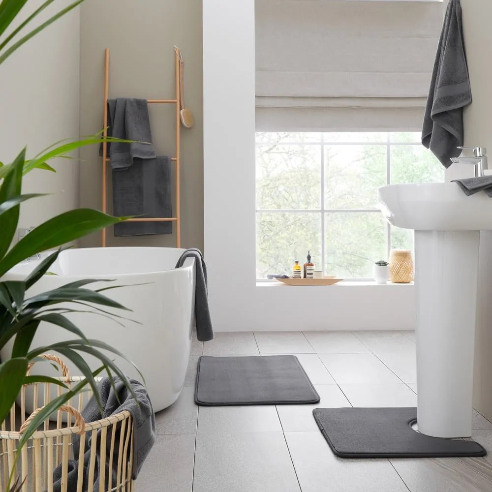 Asciugamano in spugna di cotone grigio scuro 50x85 cm Anti-Bacterial - Catherine Lansfield