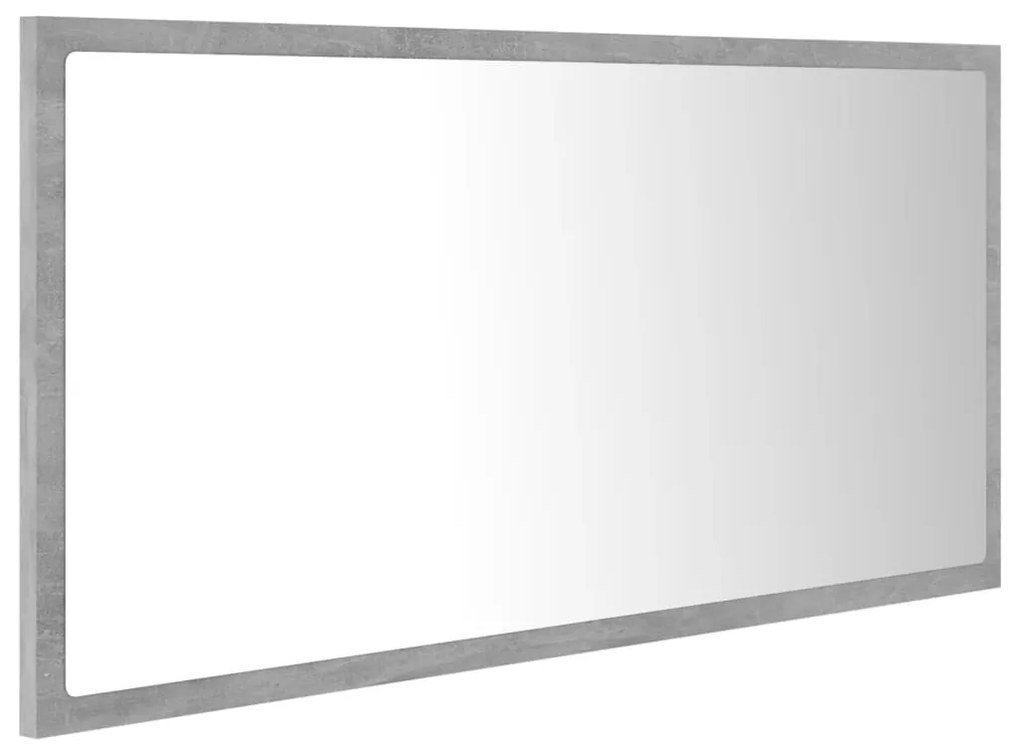 Specchio da bagno a led grigio 90x8,5x37 cm in acrilico