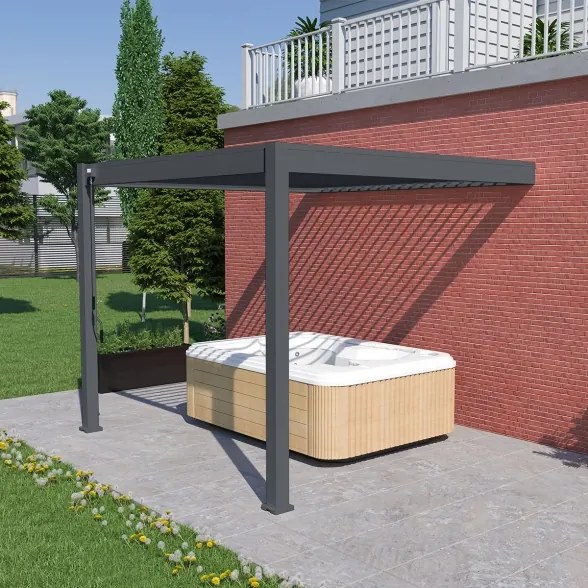 Pergola bioclimatica Ombréa addossata 3x3M in alluminio