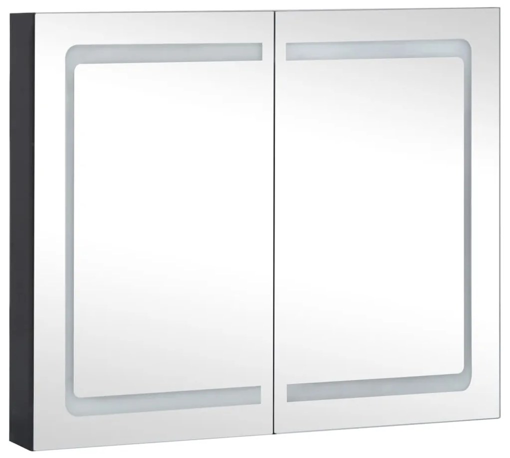 Armadietto bagno con specchio e led 80x12,2x68 cm