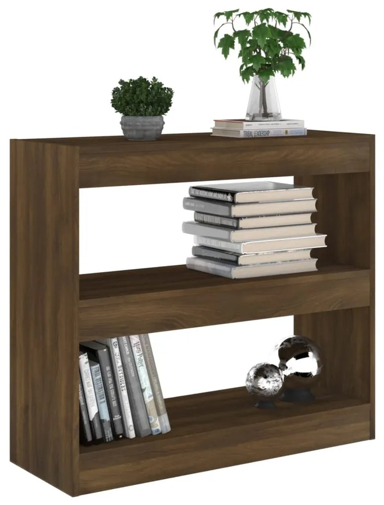 Libreria/divisorio rovere marrone 80x30x72 cm