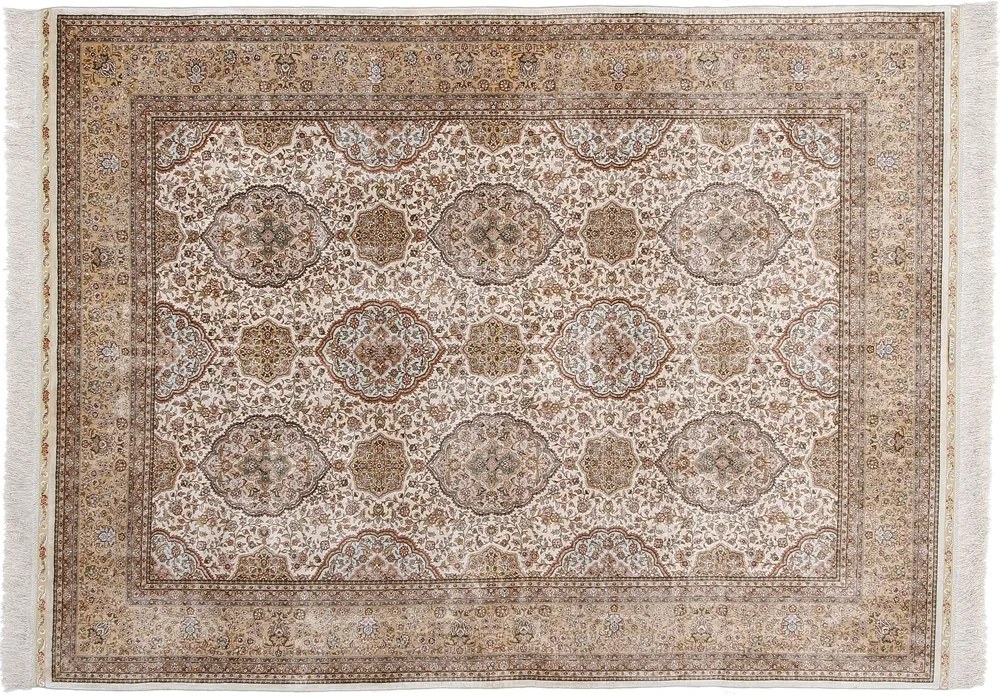 Hereke Tappeto orientale 220 x 160 Rosa (Tacchino) Annodato A Mano