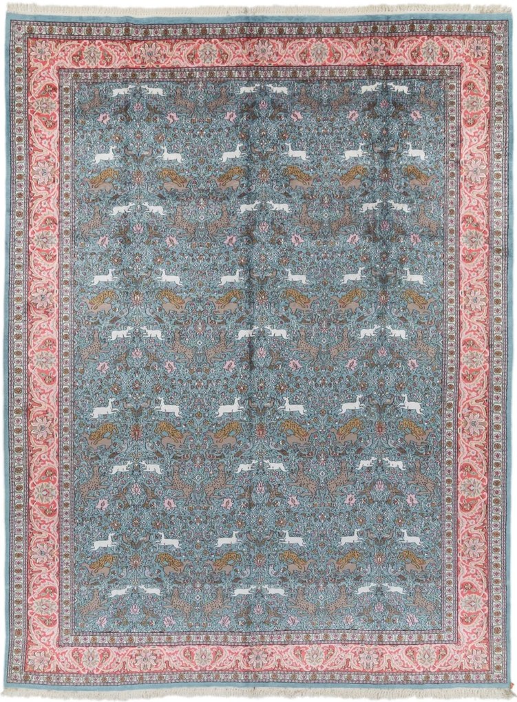 Cashmere Silk Tappeto 370 x 270 (Indian) Annodato A Mano