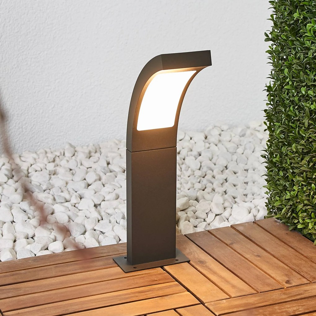 Lucande Moderno lampione a LED Juvia grigio grafite