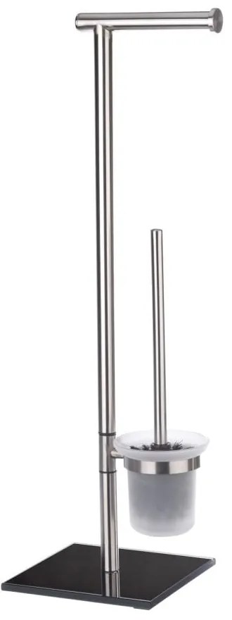 Porta carta igienica e portascopino in acciaio inox Lima - Wenko