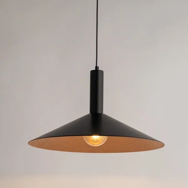 Lampadario a sospensione con filo CAPRI 1xE27/15W/230V diametro 50 cm nero/rame