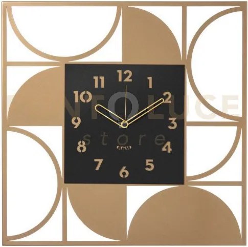 Orologio da parete di design glam oro laccato,nero