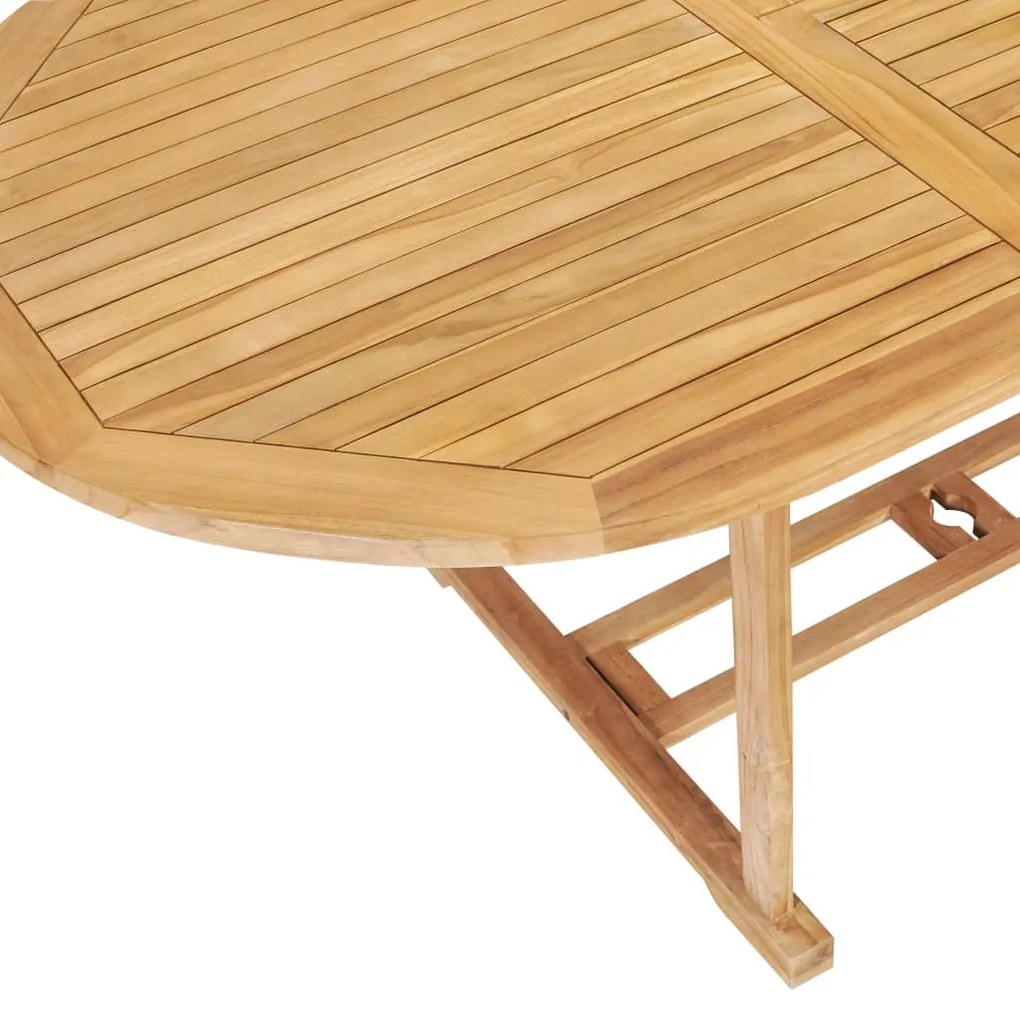 Set da Pranzo per Esterni 7 pz 150-200x100x75 cm Teak Massello