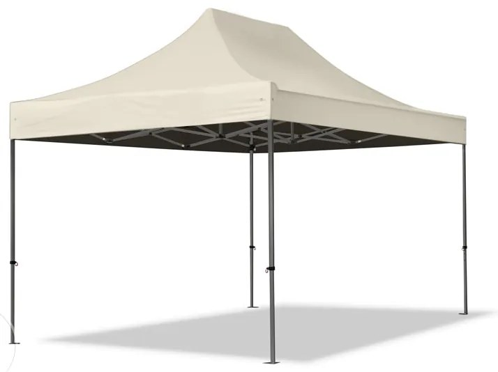 TOOLPORT 3x4,5m gazebo pieghevole con laterali (finestre panoramiche), PREMIUM acciaio, crema - (600048)