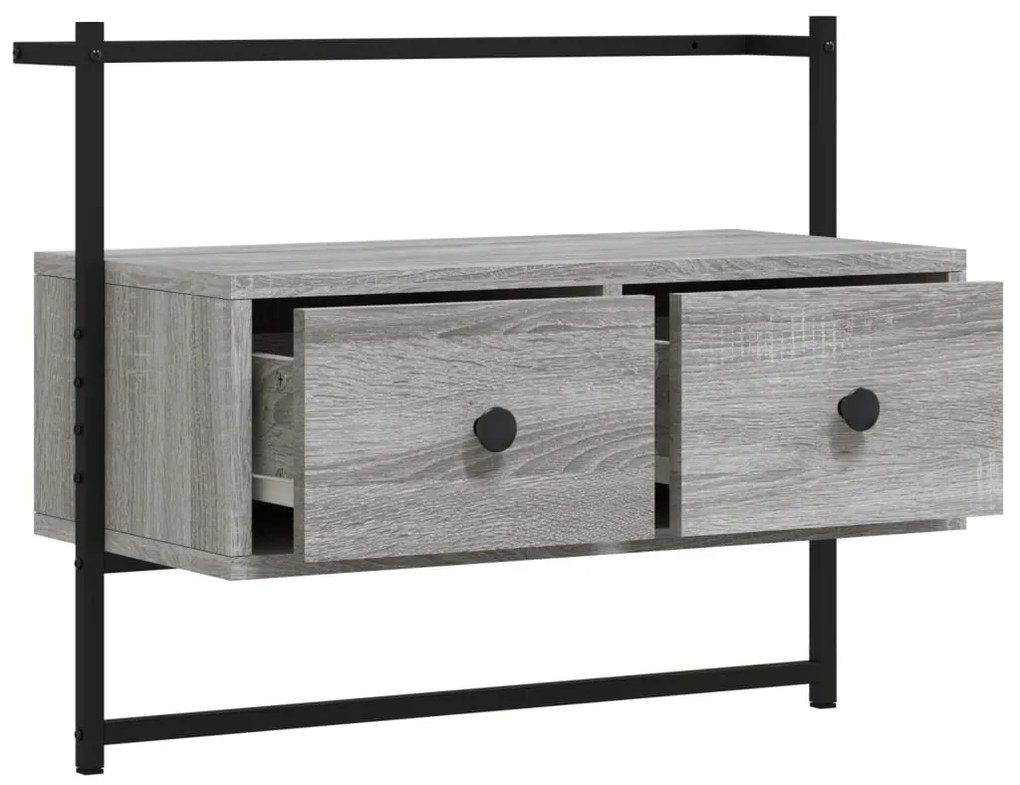 Mobile tv a muro grigio sonoma 60,5x30x51 cm legno multistrato