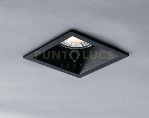 Faretto a incasso ayris nero quadrato 1 luce attacco gu10 8,3x8,3x1...